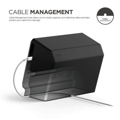 Elago M4 Stand - силиконова винтидж поставка в стила на стар Apple монитор за iPhone SE 2020, iPhone 7, iPhone 8, iPhone 6S, iPhone 6 (черна) 6