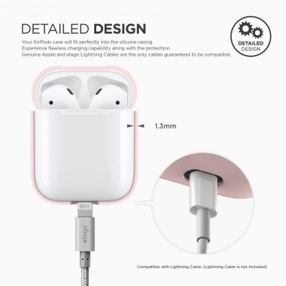 Elago Airpods Silcone Case - силиконов калъф за Apple Airpods (розов) 3