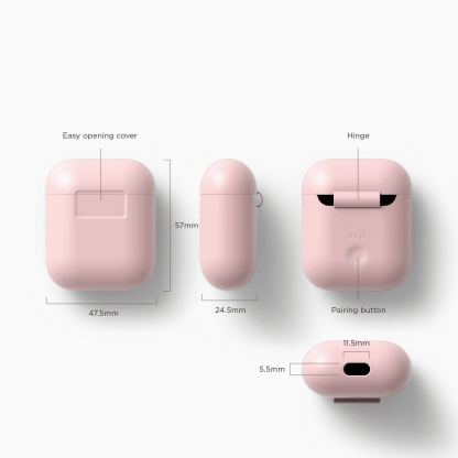 Elago Airpods Silcone Case - силиконов калъф за Apple Airpods (розов) 5