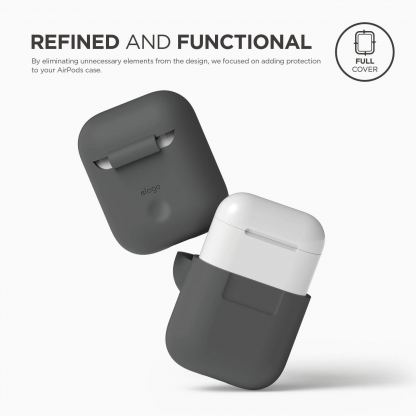 Elago Airpods Silcone Case - силиконов калъф за Apple Airpods (тъмносив) 4