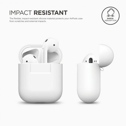 Elago Airpods Silcone Case - силиконов калъф за Apple Airpods (бял) 2