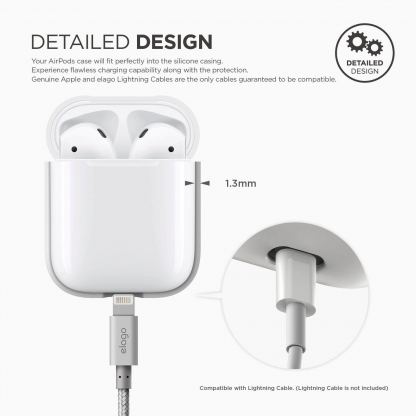 Elago Airpods Silcone Case - силиконов калъф за Apple Airpods (бял) 3