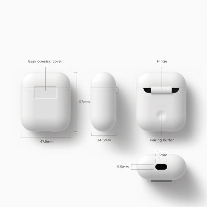 Elago Airpods Silcone Case - силиконов калъф за Apple Airpods (бял) 5