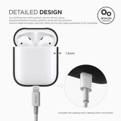 Elago Airpods Silcone Case - силиконов калъф за Apple Airpods (черен) 3