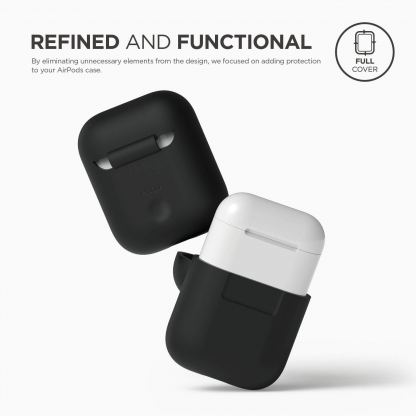 Elago Airpods Silcone Case - силиконов калъф за Apple Airpods (черен) 4