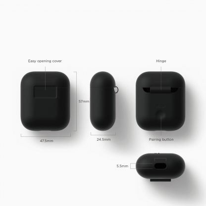 Elago Airpods Silcone Case - силиконов калъф за Apple Airpods (черен) 5