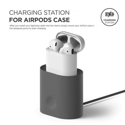 Elago Airpods Charging Station - док станция за зареждане на Apple Airpods (тъмносива) 2