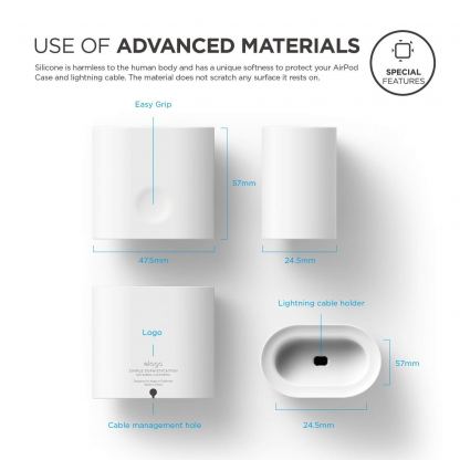 Elago Airpods Charging Station - док станция за зареждане на Apple Airpods (бяла) 2