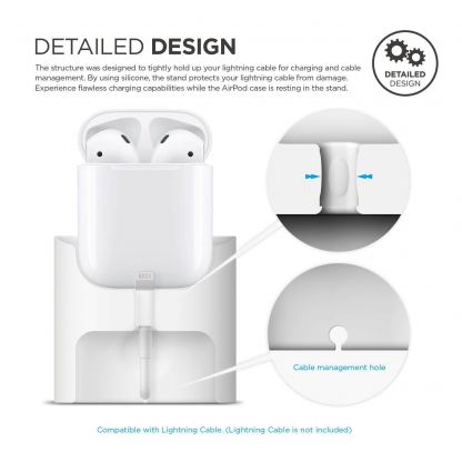 Elago Airpods Charging Station - док станция за зареждане на Apple Airpods (бяла) 4