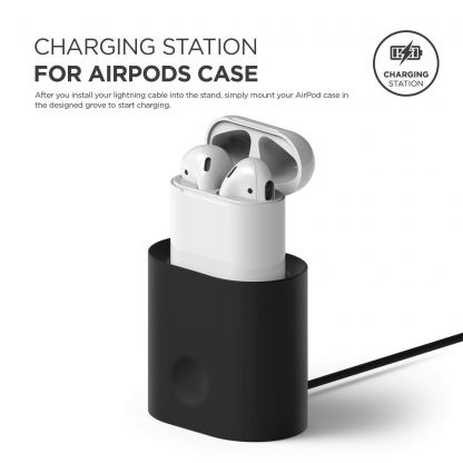 Elago Airpods Charging Station - док станция за зареждане на Apple Airpods (черна) 2