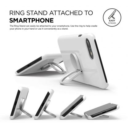 Elago Ring Holder Stand - поставка и аксесоар против изпускане на вашия смартфон (сребриста) 3
