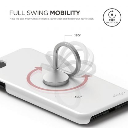 Elago Ring Holder Stand - поставка и аксесоар против изпускане на вашия смартфон (сребриста) 4