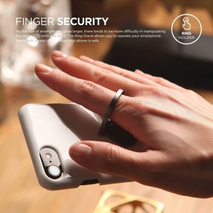 Elago Ring Holder Stand - поставка и аксесоар против изпускане на вашия смартфон (сребриста) 7