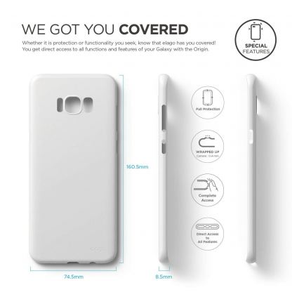 Elago Inner Core Case - тънък полипропиленов кейс (0.3 mm) за Samsung Galaxy S8 Plus (бял) 7