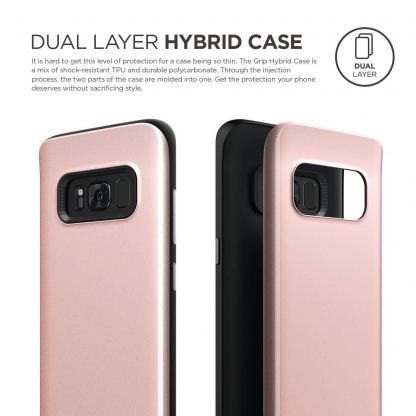 Elago S8 Grip Hybrid Case - удароустойчив хибриден кейс за Samsung Galaxy S8 (розово злато) 3