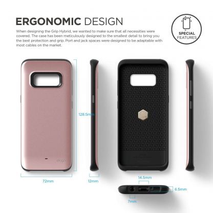 Elago S8 Grip Hybrid Case - удароустойчив хибриден кейс за Samsung Galaxy S8 (розово злато) 4