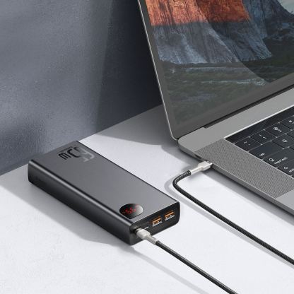 Външна батерия с 2xUSB-A и 1xUSB-C изходи и технология за бързо зареждане - Baseus Adaman Metal Digital Display Power Bank 65W 20000 mAh (PPIMDA-D01) (черен) 5
