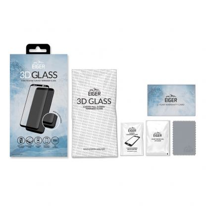 Eiger 3D Glass Edge to Edge Curved Tempered Glass - калено стъклено защитно покритие с извити ръбове за целия дисплея на Samsung Galaxy S8 Plus (черен-прозрачен) 5
