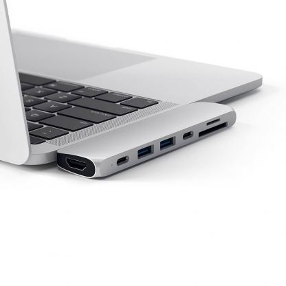 Satechi USB-C Pro USB Hub - мултифункционален хъб за свързване на допълнителна периферия за компютри с USB-C (сребрист) 2