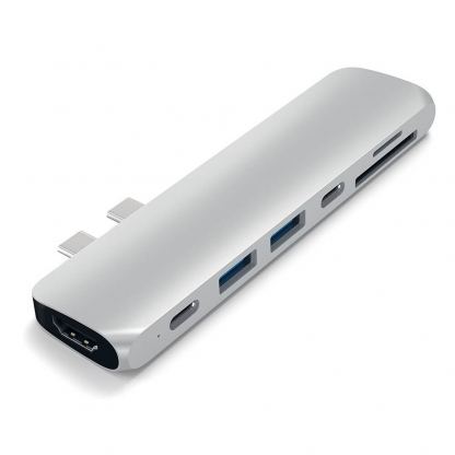 Satechi USB-C Pro USB Hub - мултифункционален хъб за свързване на допълнителна периферия за компютри с USB-C (сребрист) 4