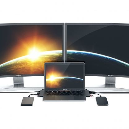 Satechi USB-C Pro USB Hub - мултифункционален хъб за свързване на допълнителна периферия за компютри с USB-C (тъмносив) 6