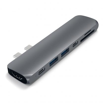 Satechi USB-C Pro USB Hub - мултифункционален хъб за свързване на допълнителна периферия за компютри с USB-C (тъмносив) 7