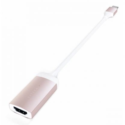 Satechi Aluminum 4K USB-C to HDMI Adapter - адаптер с поддръжка на 4K за свързване от USB-C към HDMI (розово злато) 2