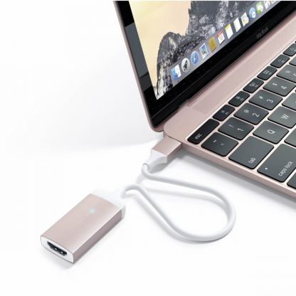 Satechi Aluminum 4K USB-C to HDMI Adapter - адаптер с поддръжка на 4K за свързване от USB-C към HDMI (розово злато) 7