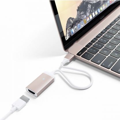 Satechi Aluminum 4K USB-C to HDMI Adapter - адаптер с поддръжка на 4K за свързване от USB-C към HDMI (розово злато) 8
