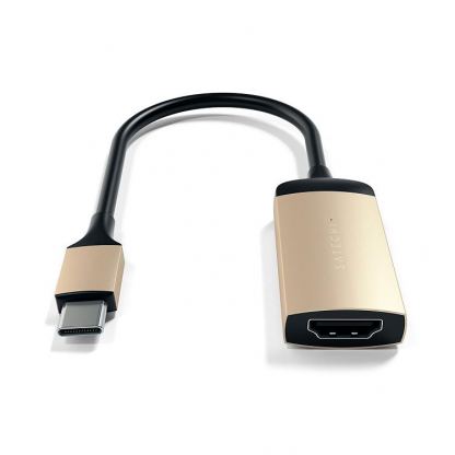 Satechi Aluminum 4K USB-C to HDMI Adapter - адаптер с поддръжка на 4K за свързване от USB-C към HDMI (златист) 3