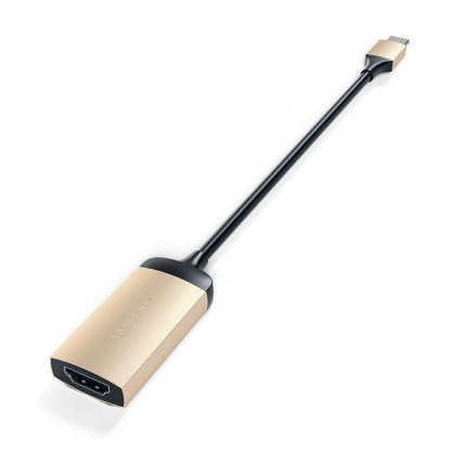 Satechi Aluminum 4K USB-C to HDMI Adapter - адаптер с поддръжка на 4K за свързване от USB-C към HDMI (златист) 5