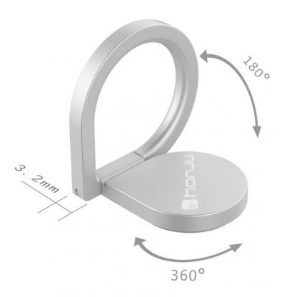 Honju Universal Mobile Ring Holder HKRSV01 - поставка и аксесоар против изпускане на вашия смартфон (сребрист) 6