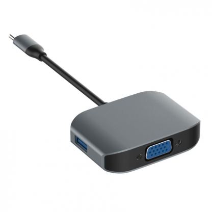 Comma Clian USB-C to VGA Hub - USB-C хъб за свързване от USB-C към VGA и USB 3.0 (тъмносив)