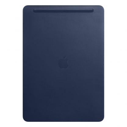 Apple Leather Sleeve - оригинален кожен калъф, тип джоб и отделение за Apple Pencil за iPad Pro 12.9 (тъмносин) 2