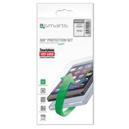 4smarts 360° Protection Set - тънък силиконов кейс и стъклено защитно покритие за дисплея на LG Q6 (прозрачен) 6
