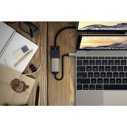 Satechi Aluminum USB-C to VGA Adapter - адаптер за свързване от USB-C към VGA (тъмносив) 6