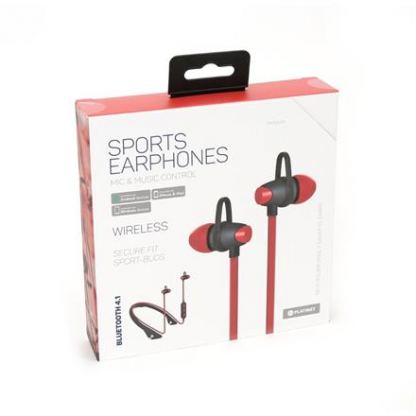 Platinet In-Ear Sport Bluetooth 4.1 Headset PM1065 - безжични спортни блутут слушалки за мобилни устройства (черен-червен) 2