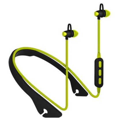 Platinet In-Ear Sport Bluetooth 4.1 Headset PM1065 - безжични спортни блутут слушалки за мобилни устройства (черен-зелен)