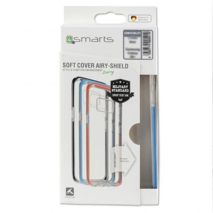 4smarts Soft Cover Airy Shield - хибриден удароустойчив кейс за iPhone XS, iPhone X (син-прозрачен) 2