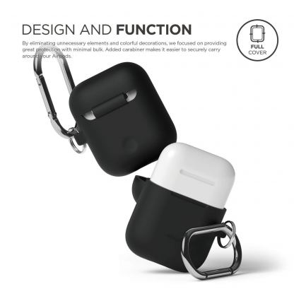 Elago Airpods Silcone Hang Case - силиконов калъф с карабинер за Apple Airpods (черен) 3