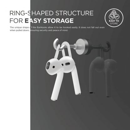Elago Airpods Earhooks - антибактериални силиконови калъфчета за Apple Airpods (фосфоресциращ) (4 броя) 2