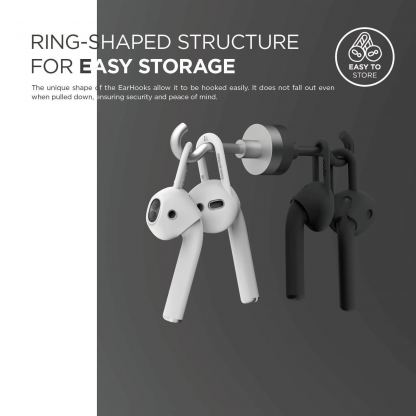 Elago Airpods Earhooks - антибактериални силиконови калъфчета за Apple Airpods (бял) (4 броя) 5
