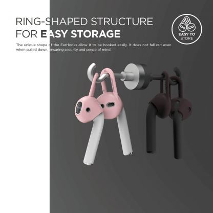 Elago Airpods Earhooks - антибактериални силиконови калъфчета за Apple Airpods (розов) (4 броя) 2