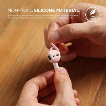 Elago Airpods Earhooks - антибактериални силиконови калъфчета за Apple Airpods (розов) (4 броя) 5