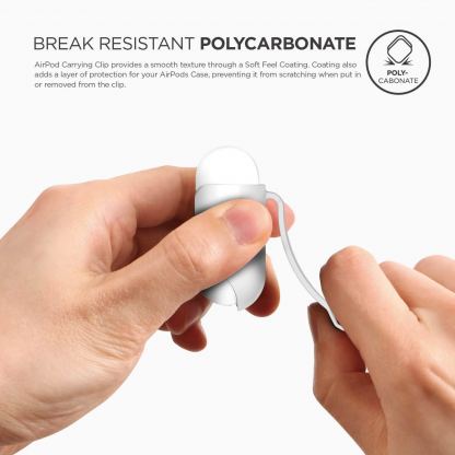 Elago Airpods Carrying Clip - полимерна щипка за оригиналния калъф на Apple Airpods (прозрачен) 2