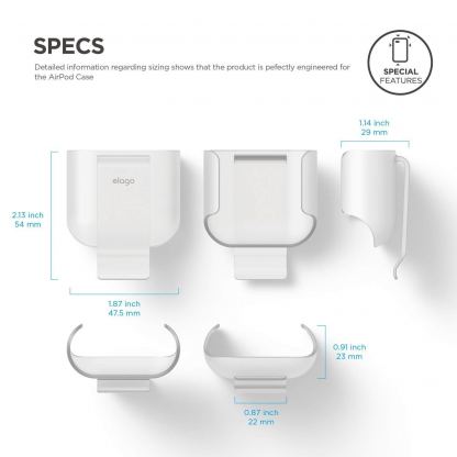 Elago Airpods Carrying Clip - полимерна щипка за оригиналния калъф на Apple Airpods (прозрачен) 3