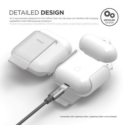 Elago Airpods Carrying Clip - полимерна щипка за оригиналния калъф на Apple Airpods (прозрачен) 4