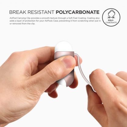 Elago Airpods Carrying Clip - полимерна щипка за оригиналния калъф на Apple Airpods (розово злато) 2