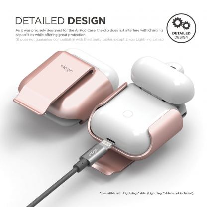 Elago Airpods Carrying Clip - полимерна щипка за оригиналния калъф на Apple Airpods (розово злато) 4