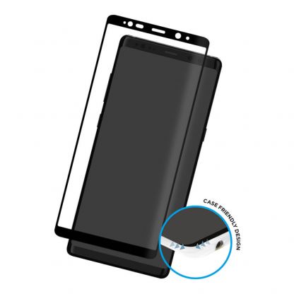 Eiger 3D Glass Case Friendly Curved Tempered Glass - калено стъклено защитно покритие с извити ръбове за целия дисплея на Samsung Galaxy Note 8 (черен-прозрачен) 2